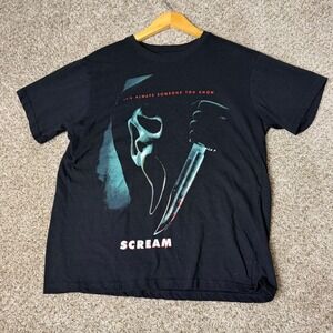 Scream Ghostface Graphic T-Shirt Black Horror Movie Tee Large 2024 Par Pics